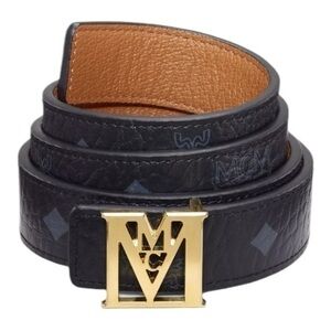 MCM Reversible Belt -MENA M REVERSIBLE BELT 2.5 CM IN VISETOS Size 100
